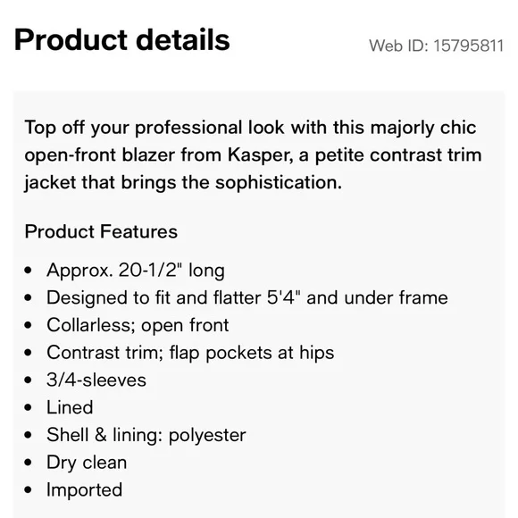 Kasper Tan and White Contrast Trim Blazer - Picture 3 of 8